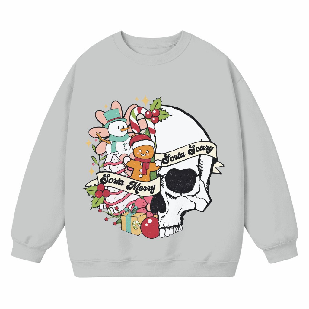 Sorta Merry Sorta Scary Skeleton Sweatshirt – Christmas Gift Funny - front view