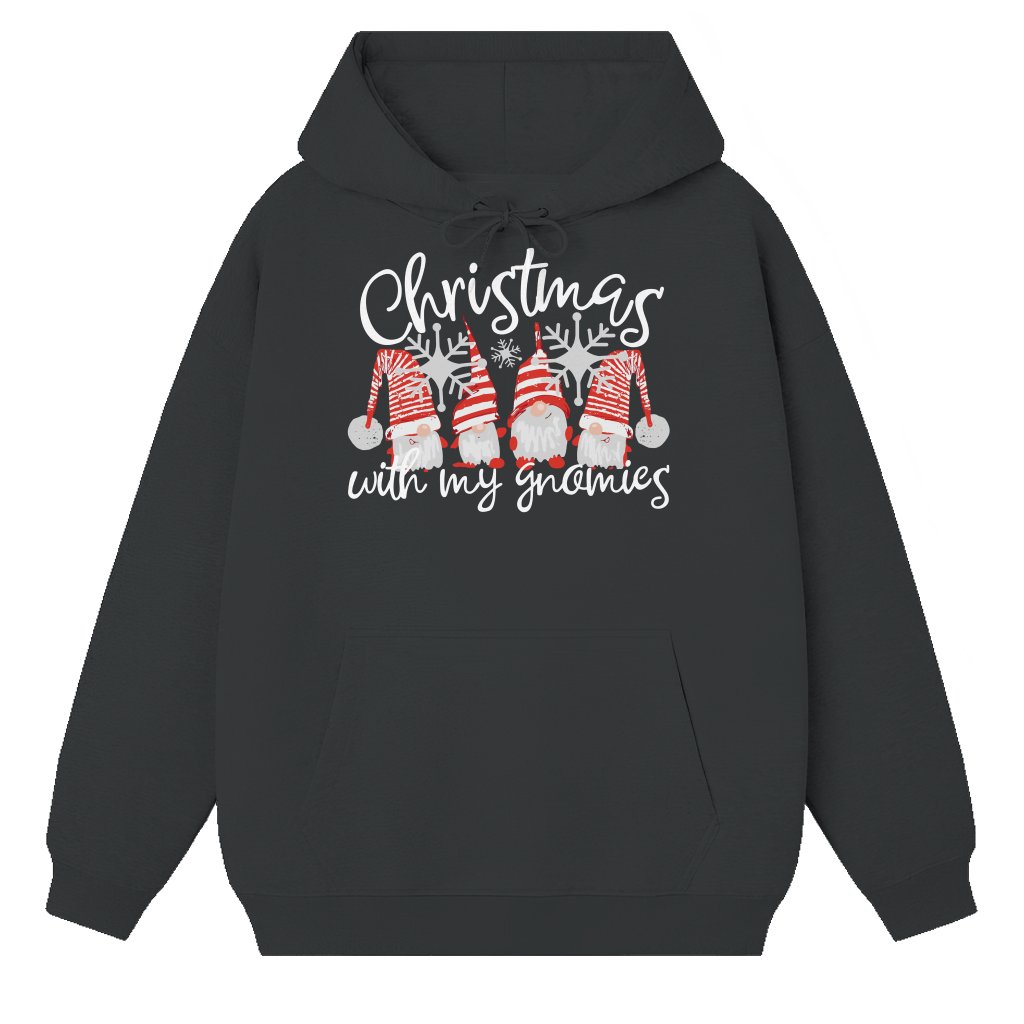 Christmas Gnomies Hoodie – Christmas Gift Buffalo Plaid - front view