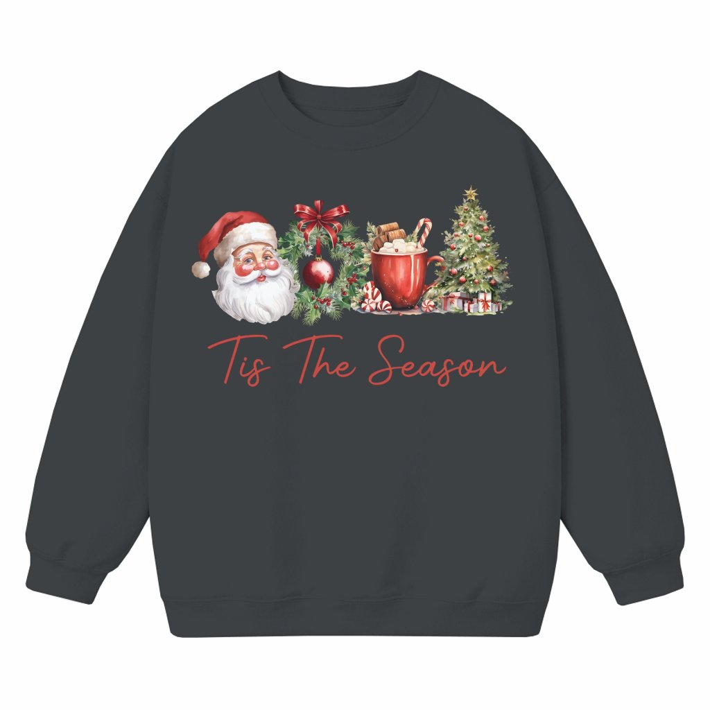 Tis The Season Sweatshirt – Vintage Christmas Gift Cute - front view