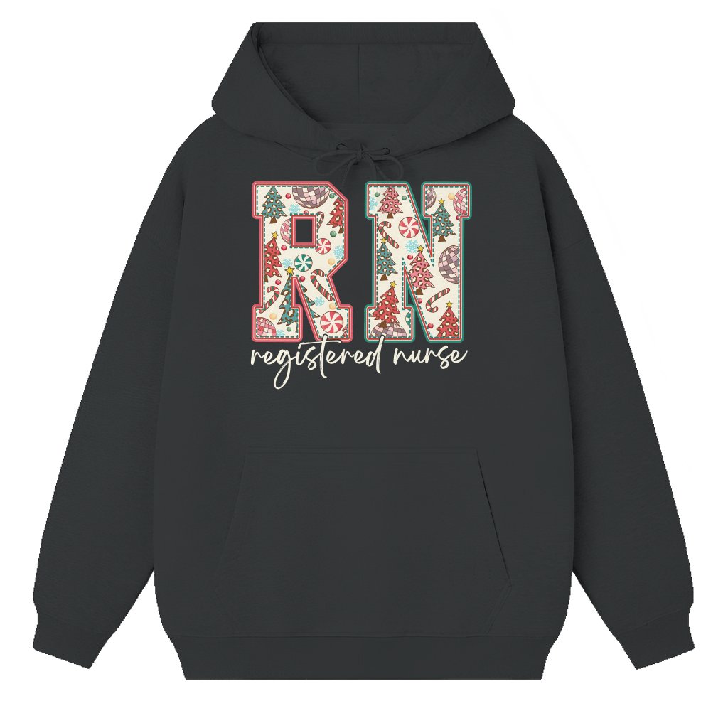 Registered Nurse Hoodie – Christmas Gift for Nurse Trendy Festive - front view