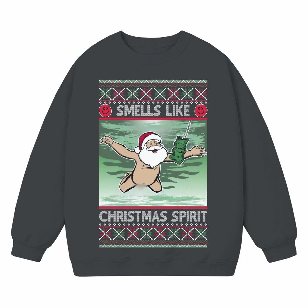 Funny Christmas Spirit Santa Claus Sweatshirt – Ugly Christmas Gift 90s - front view