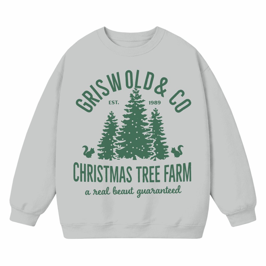 Christmas Tree Letter Sweatshirt – Christmas Holiday Gift Classic Festive - front view