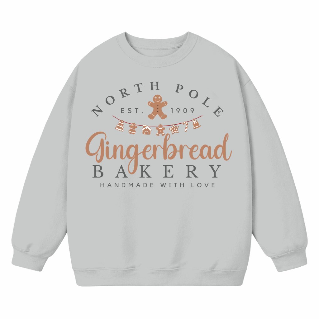 Cute Vintage Gingerbread Bakery Sweatshirt – Christmas Holiday Gift - front view