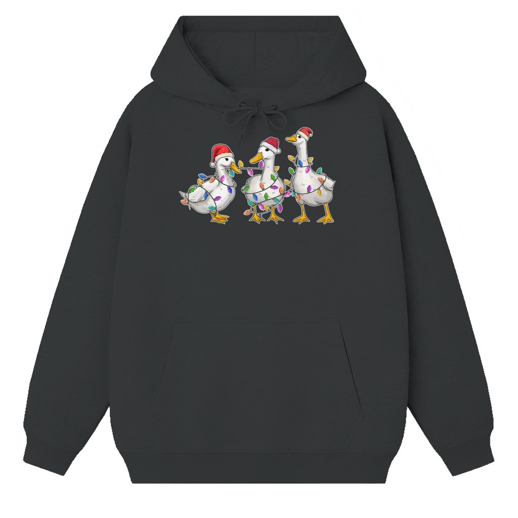 Funny Christmas Duck with Lights Hoodie – Cute Christmas Gift - front view
