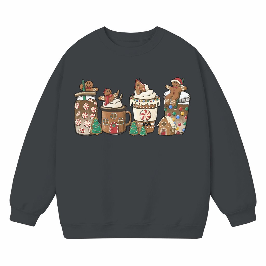 Gingerbread Coffee Latte Sweatshirt – Christmas Gift for Women Cute - front view