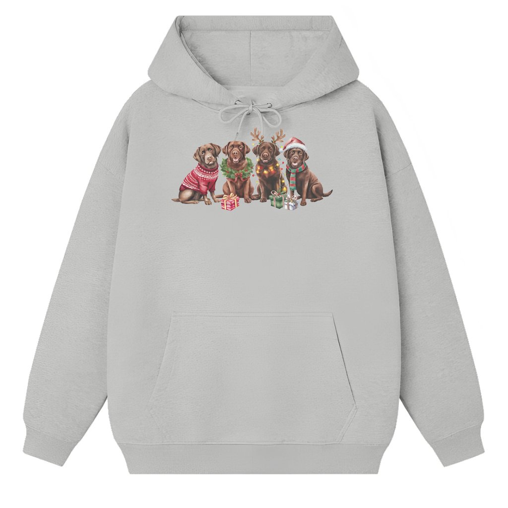 Chocolate Lab Dog Hoodie – Christmas Gift for Dog Mom Cute - front view