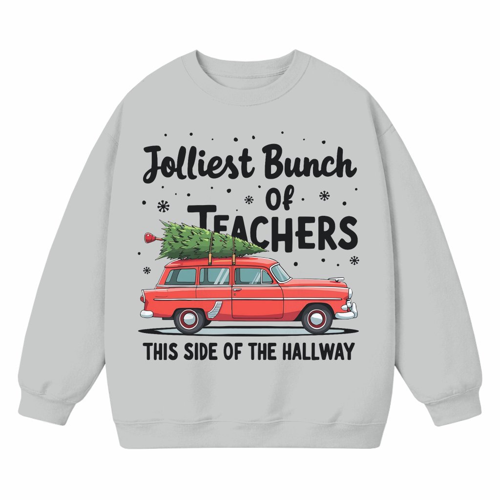 Jolliest Teachers Sweatshirt – Christmas Gift for Teachers Funny - front view