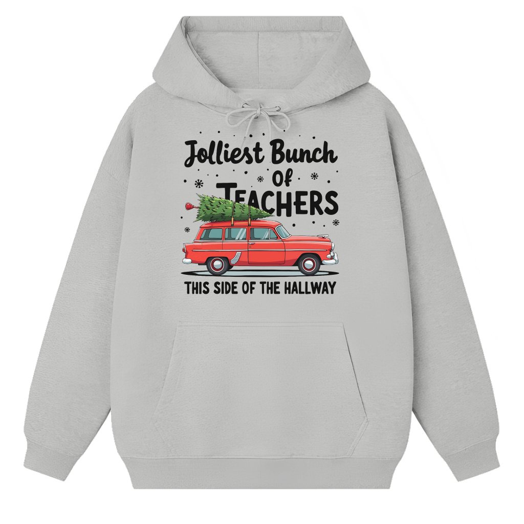 Funny Jolliest Bunch Hoodie – Christmas Gift for Teachers - front view