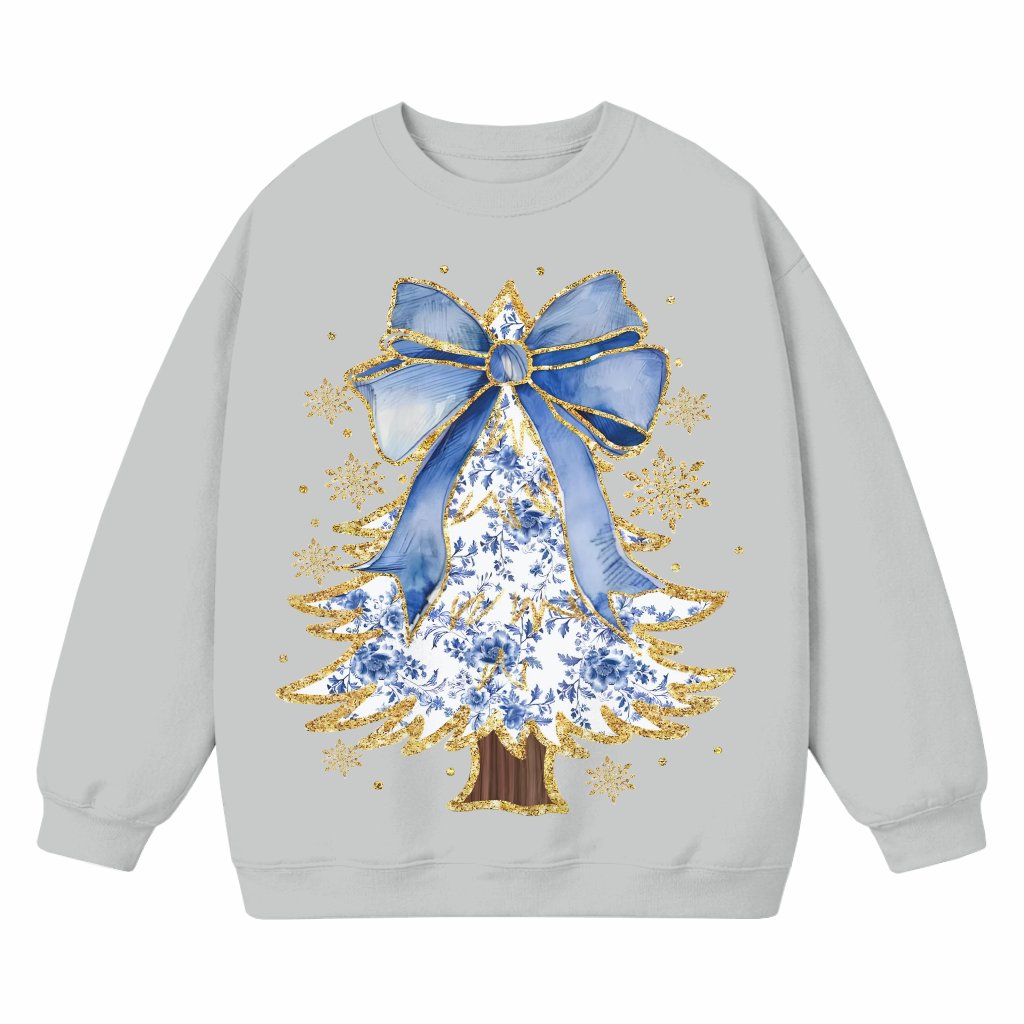 Cute Christmas Tree Bow Sweatshirt – Christmas Gift for Women - front view