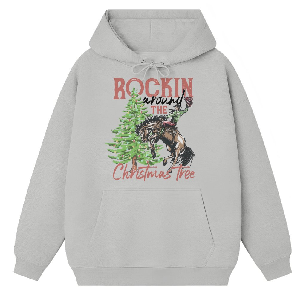 Cute Country Festive Tree Hoodie – Christmas Gift for Women - front view