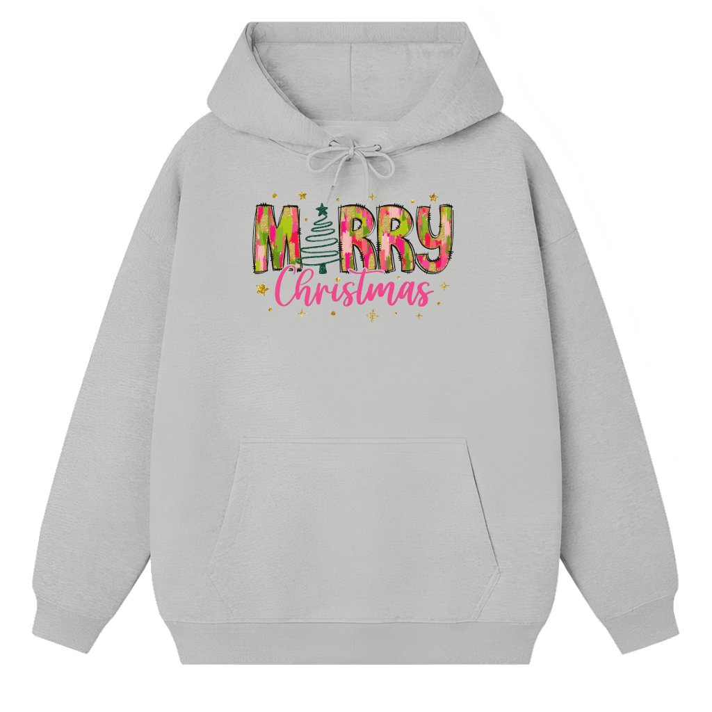 Glitter Coquette Bow Doodle Hoodie – Christmas Gift for Her Cute Trendy - front view