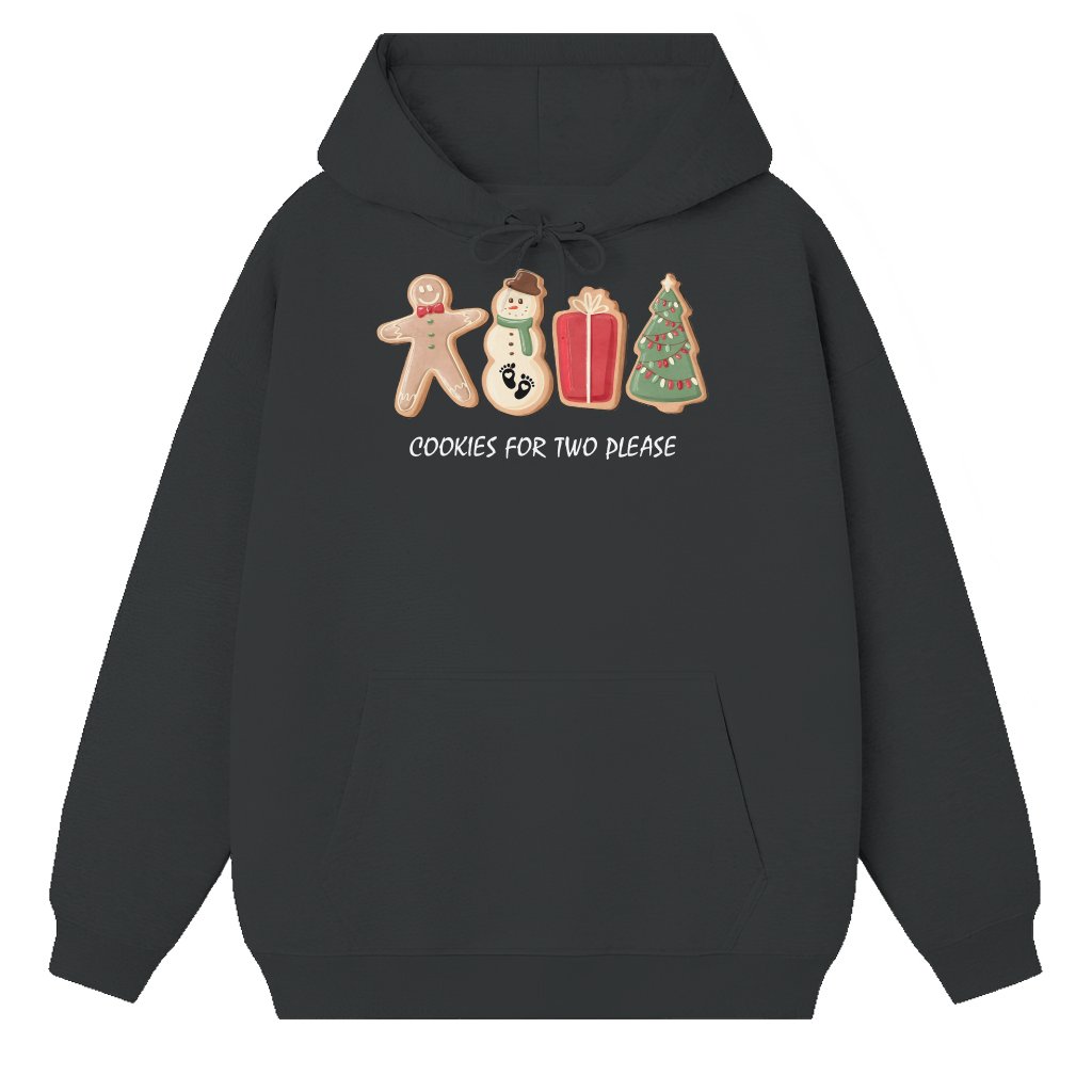 Cookies for Two Pregnancy Announcement Hoodie – Christmas Gift for Parents to Be Funny - front view