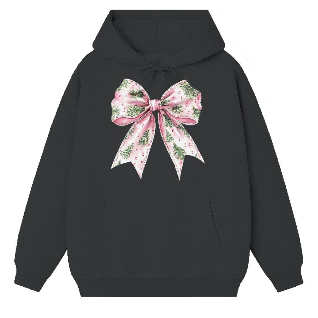 Coquette Retro Bow Hoodie – Christmas Gift for Her - front view