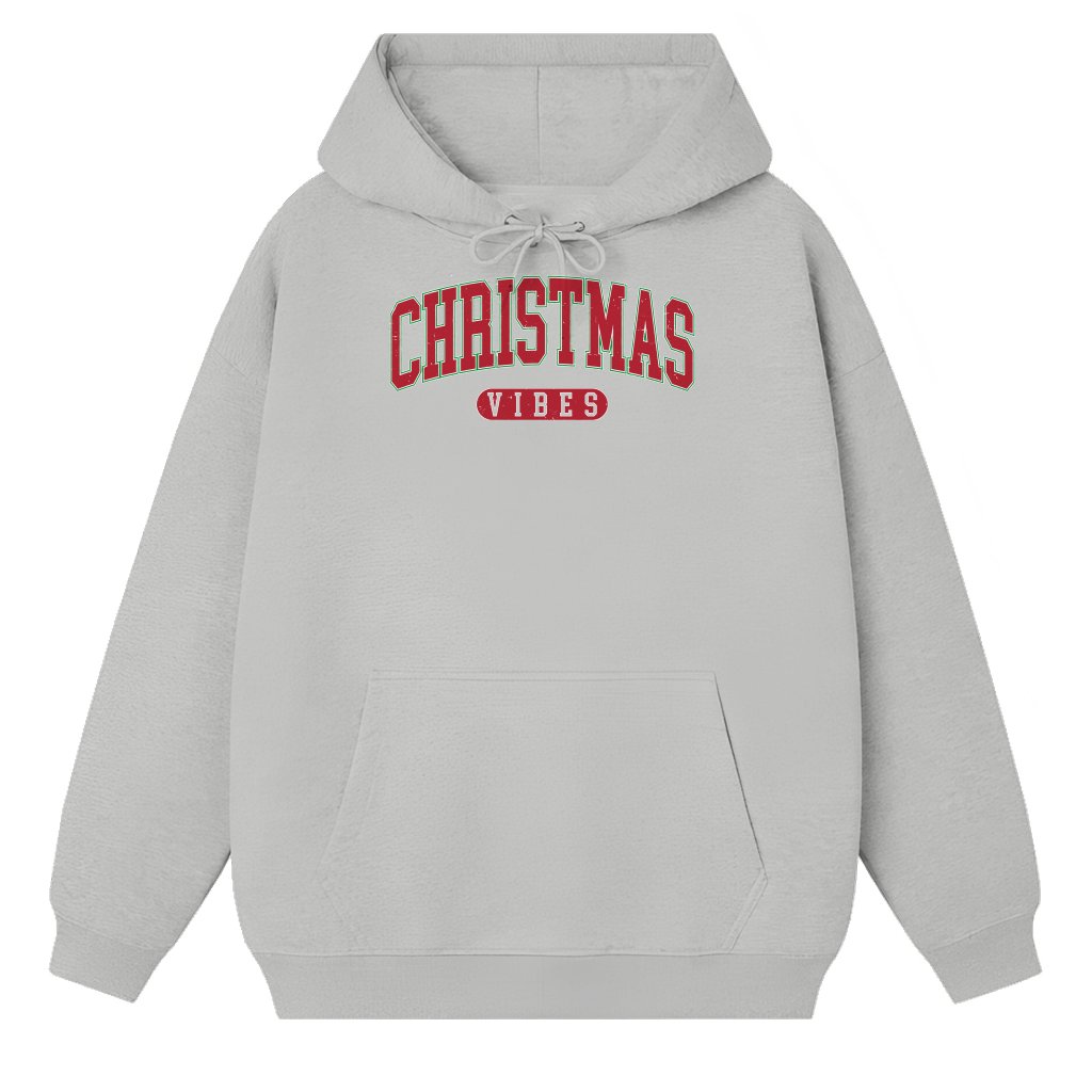 Christmas Vibes Hoodie – Christmas Gift for Women Retro Style - front view