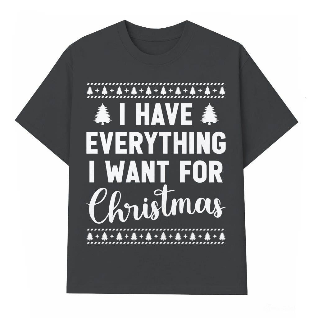 Everything I Want For Christmas T-shirt – Christmas Gift for Couple Funny Matching - front view