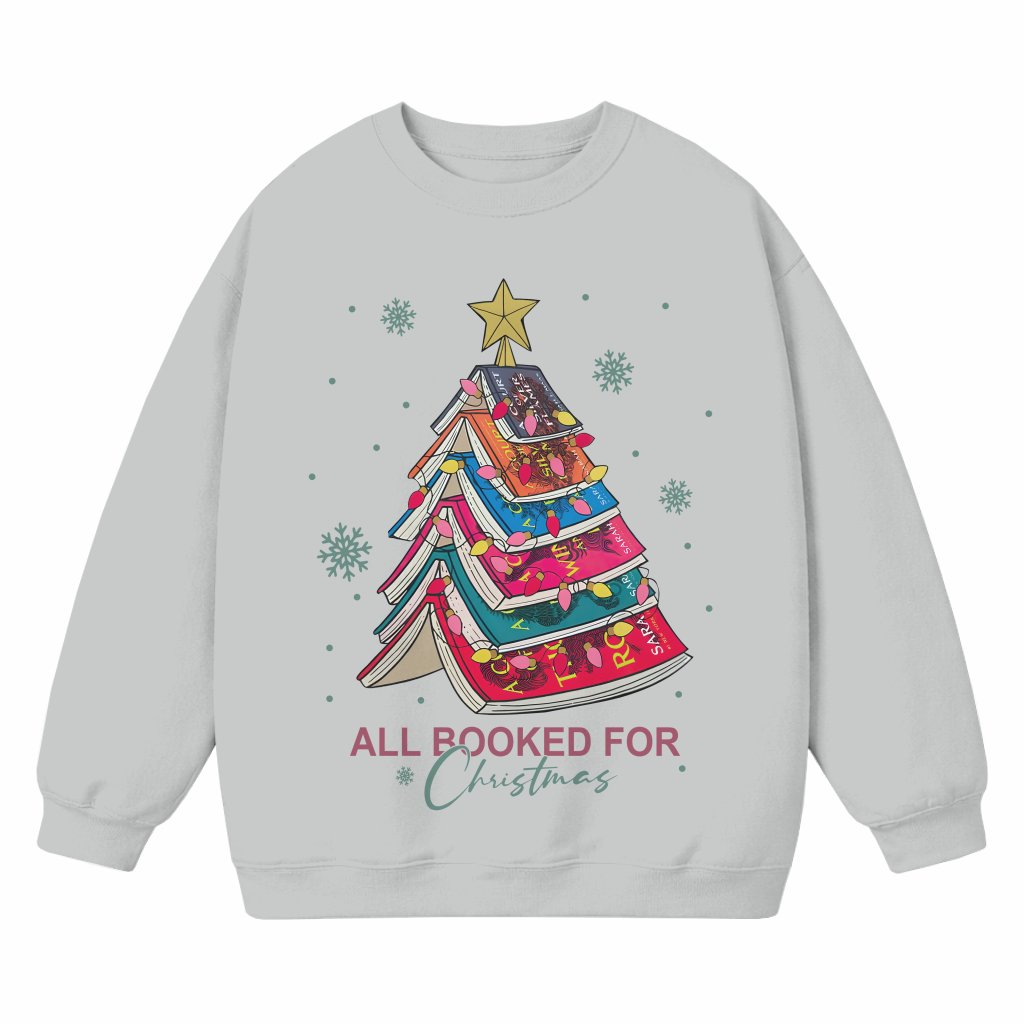 Cozy Book Tree Sweatshirt – Christmas Gift for Book Lover Librarian - front view