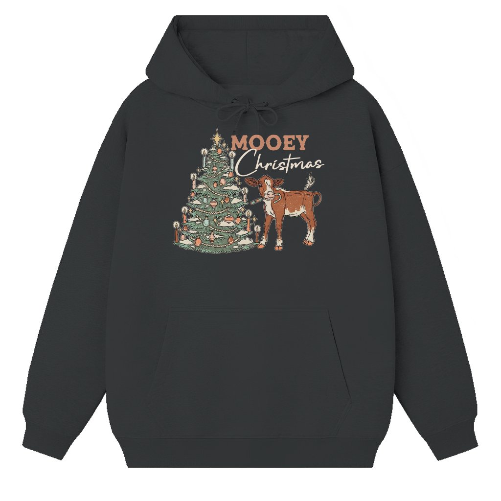 Mooey Christmas Hoodie – Christmas Gift for Cow Lover Funny Cute - front view