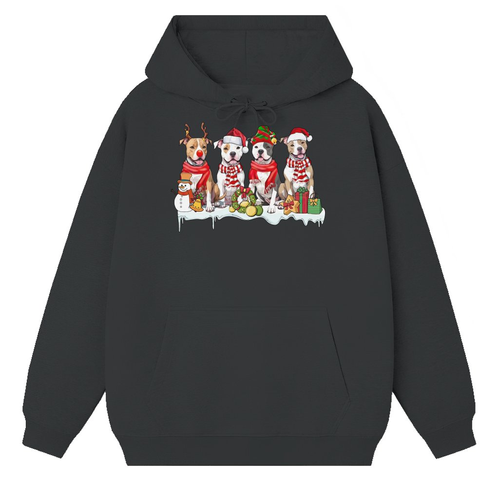 Funny Cute Pitbull Graphic Hoodie – Christmas Gift for Pitbull Lover - front view