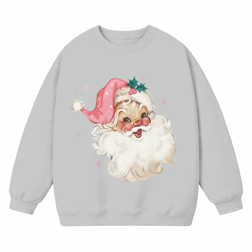 Funny Pink Santa Sweatshirt – Christmas Gift for Men Women Retro - front view