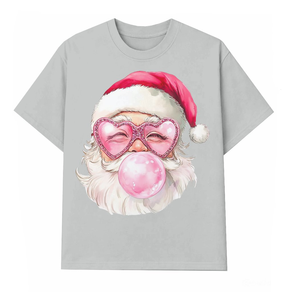 Funny Santa Claus Bubblegum T-shirt – Christmas Gift Cute - front view