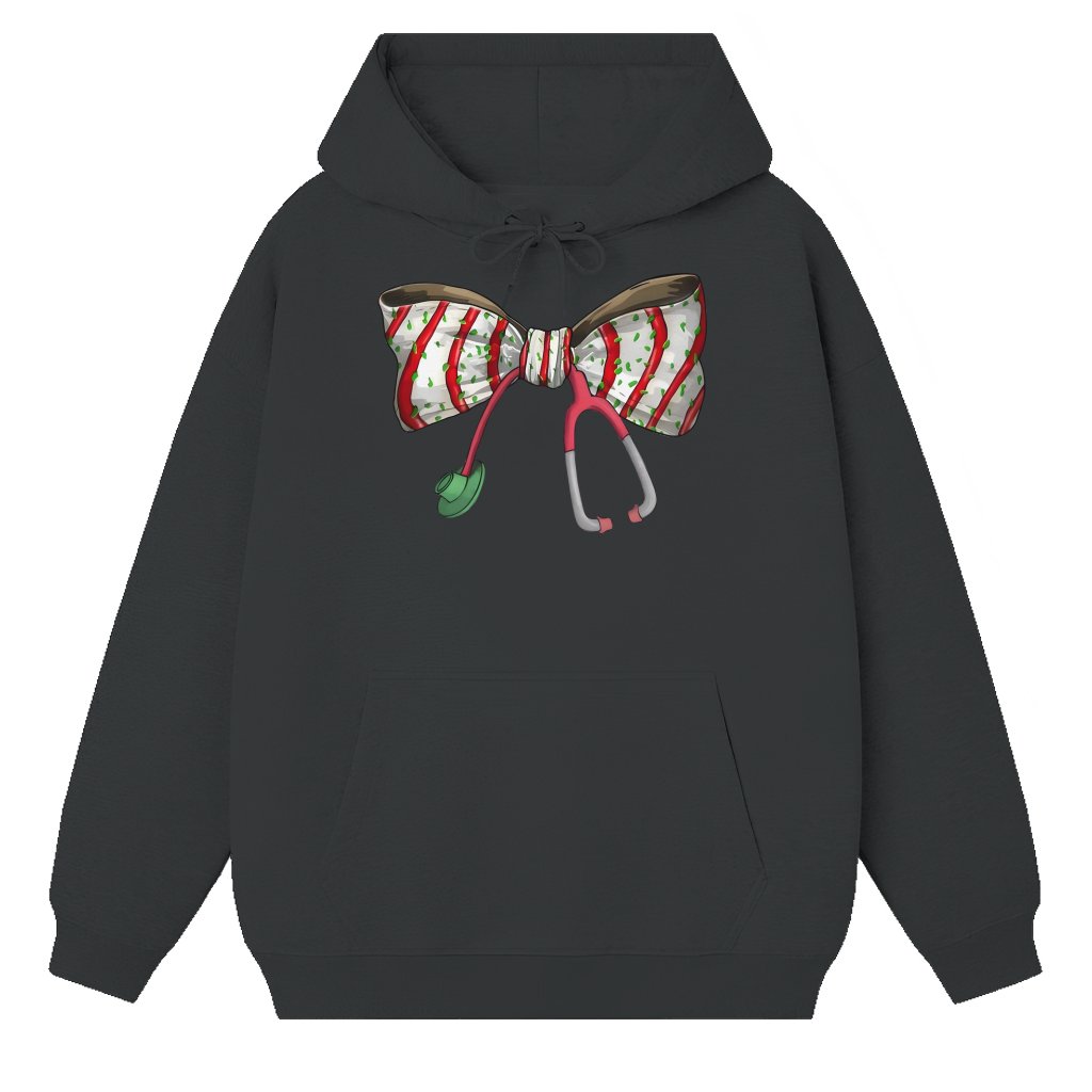 Coquette Nurse Stethoscope Bow Hoodie – Christmas Gift for Nurse Trendy - front view