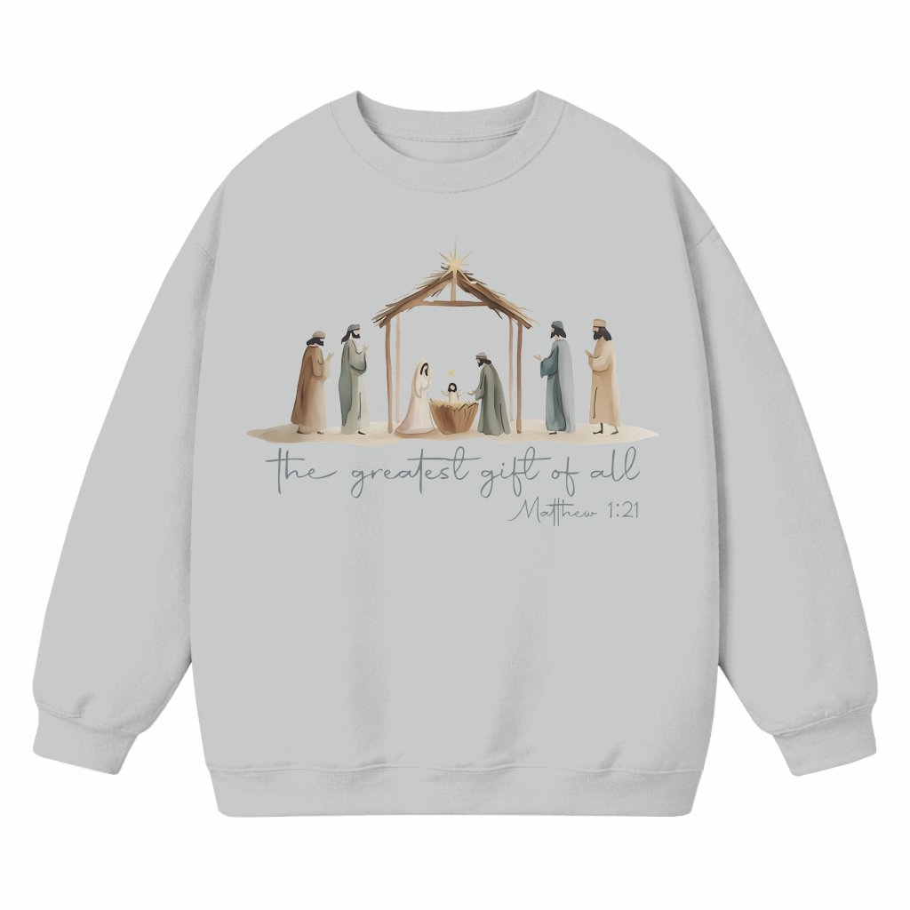 Jesus Christ Nativity Christian Sweatshirt – Christmas Gift - front view