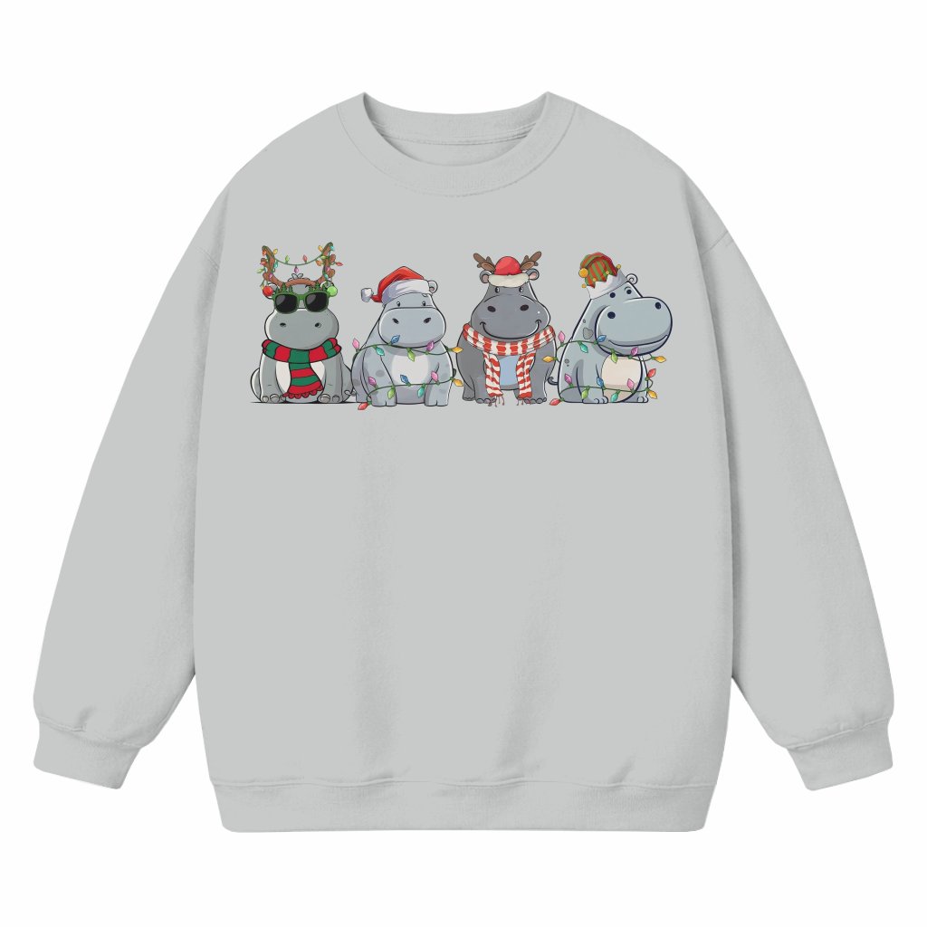 Funny Retro Hippopotamus Sweatshirt – Funny Retro Christmas Gift - front view