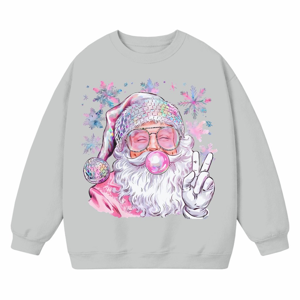 Iridescent Santa Sweatshirt – Christmas Gift for Men Women Trendy - front view