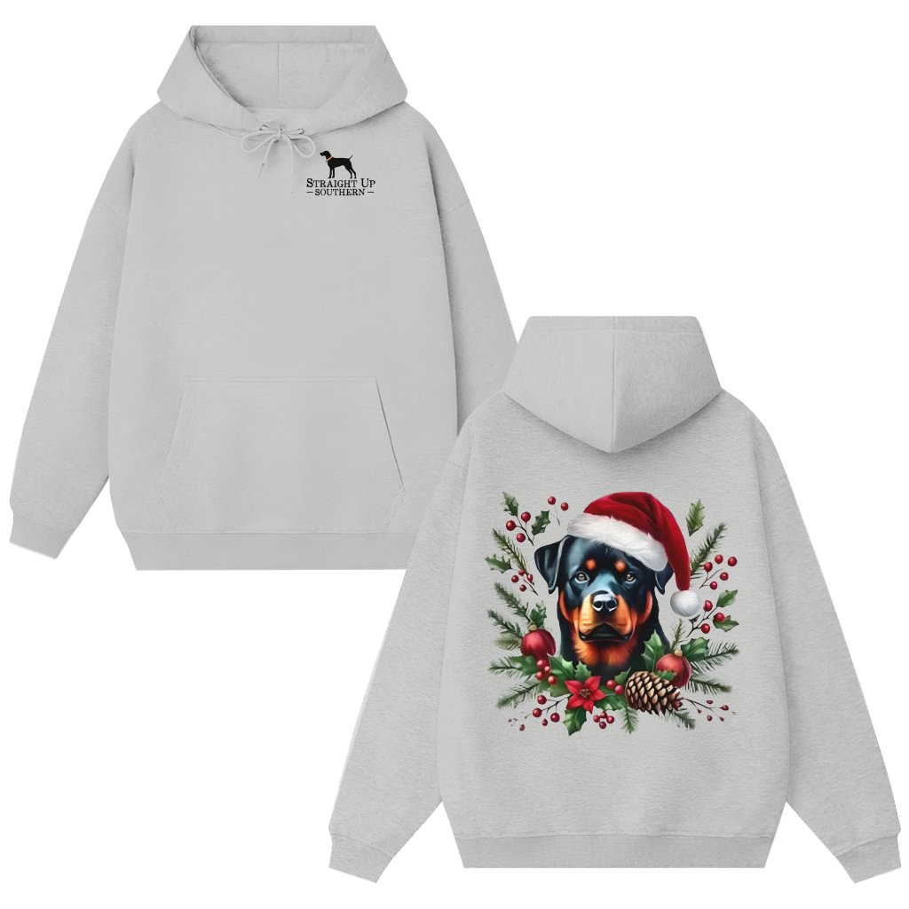 Rottweiler Hoodie Christmas – Gift for Dog Lovers Cute Whimsical - front view