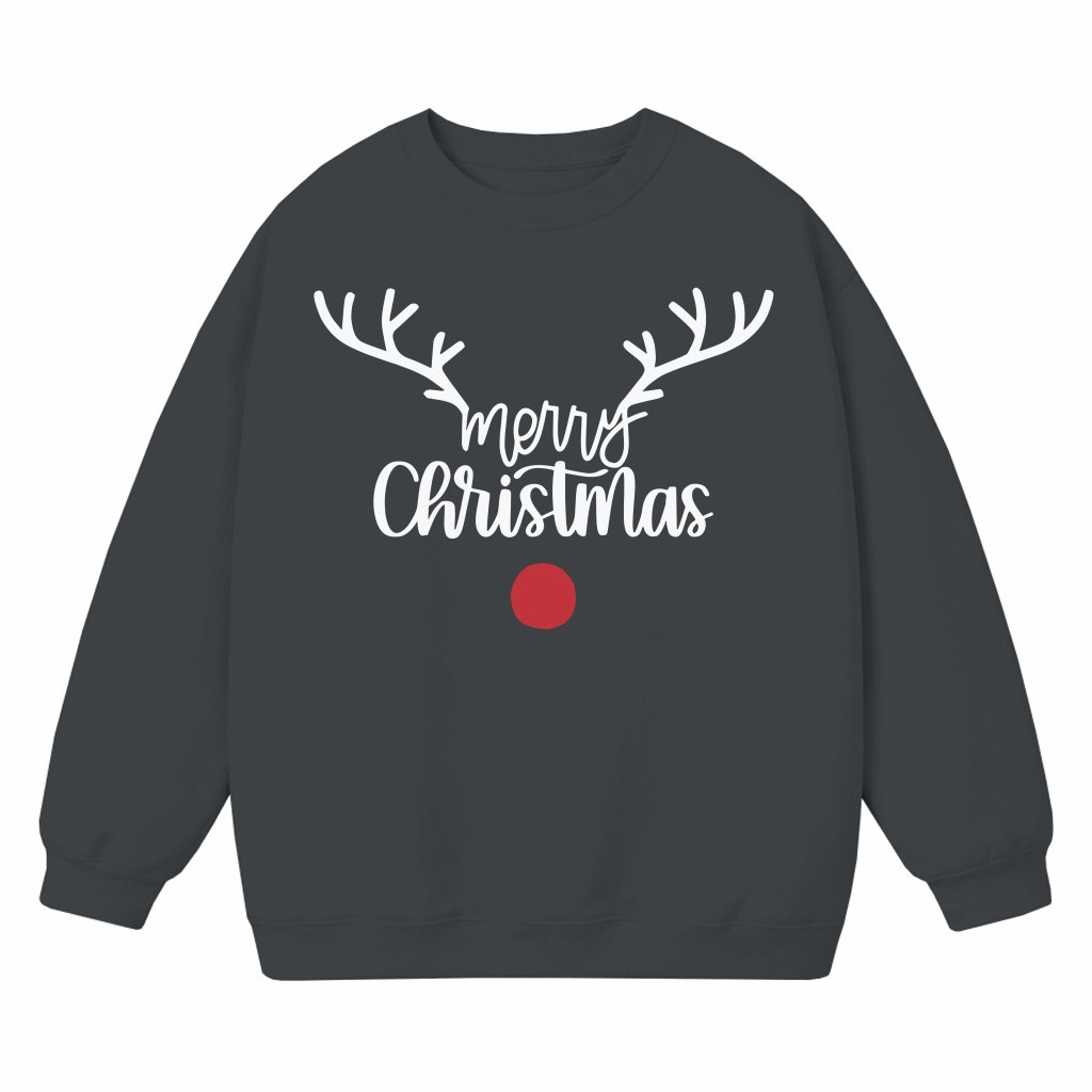 Funny Reindeer Sweatshirt – Christmas Gift for Him Her Merry Style - front view