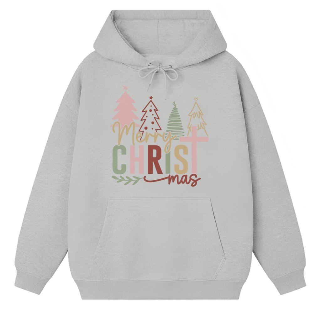 Retro Merry Christmas Tree Hoodie – Christmas Gift Vintage - front view