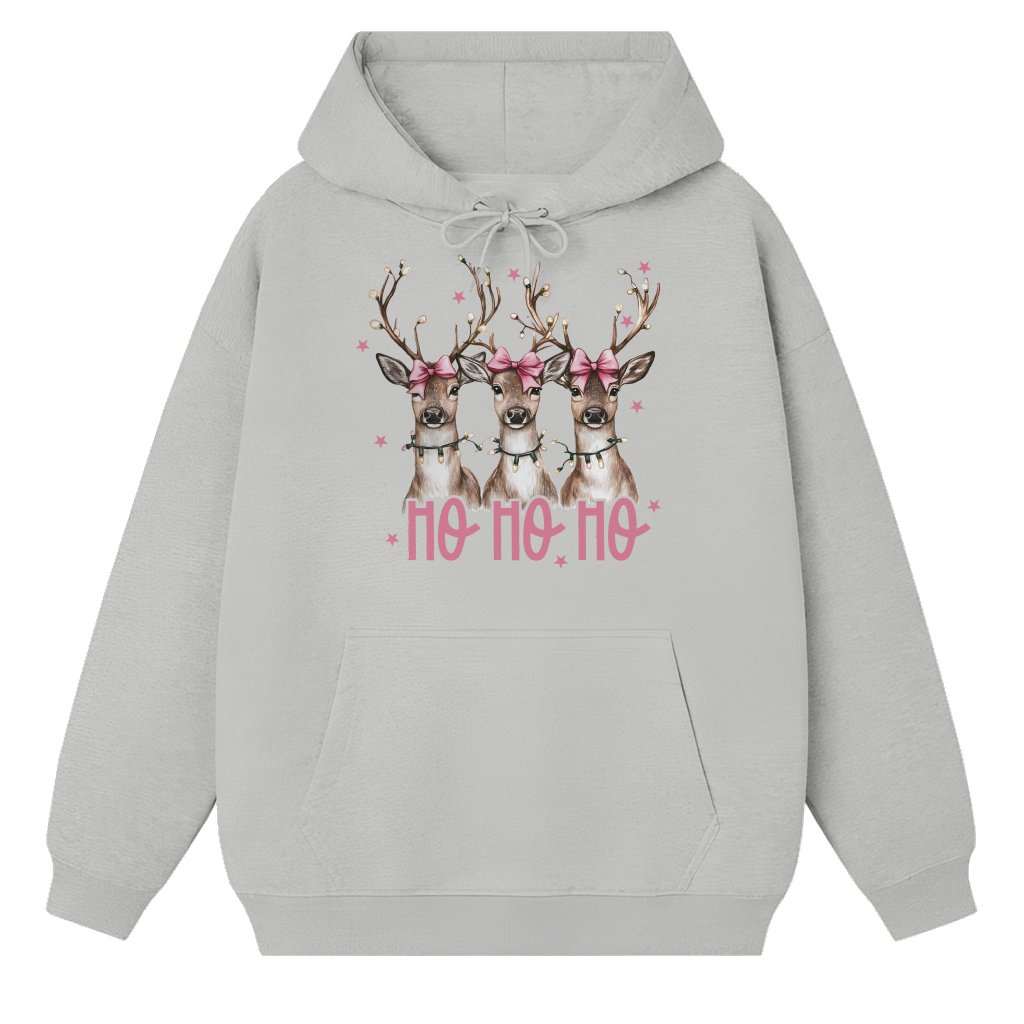 Ho Ho Ho Deer Hoodie – Christmas Gift for Men Women Funny - front view