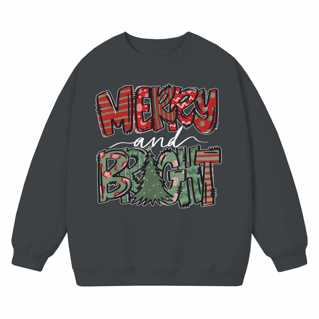 Merry and Bright Sweatshirt – Christmas Gift for Women Cute Comfort - front view