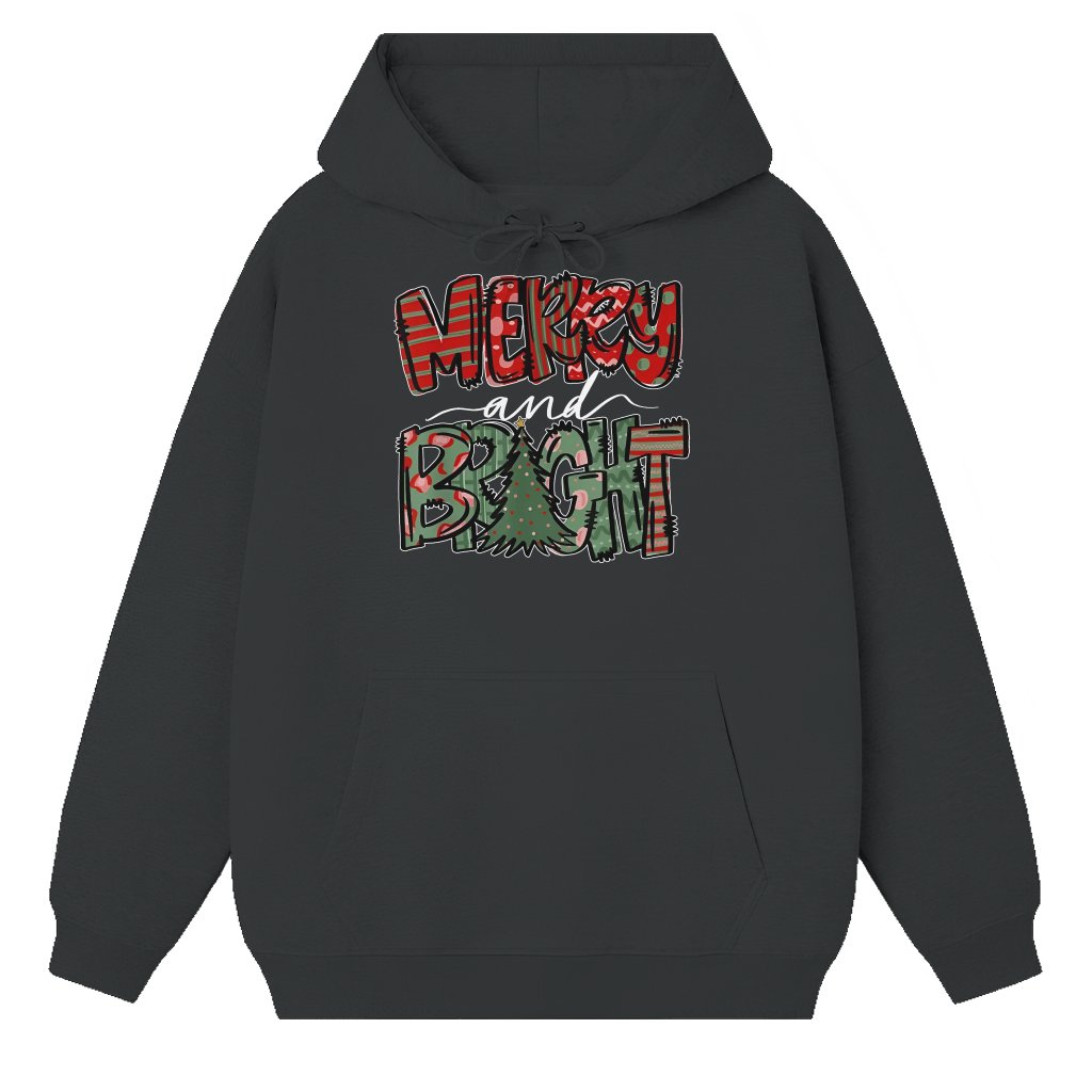 Merry and Bright Hoodie – Christmas Gift for Women Cute - front view