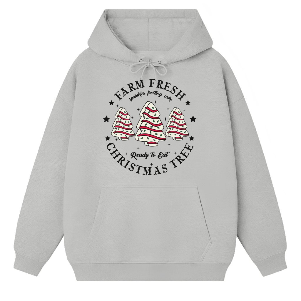 Farm Fresh Christmas Tree Hoodie – Christmas Gift for Girlfriend Retro - front view