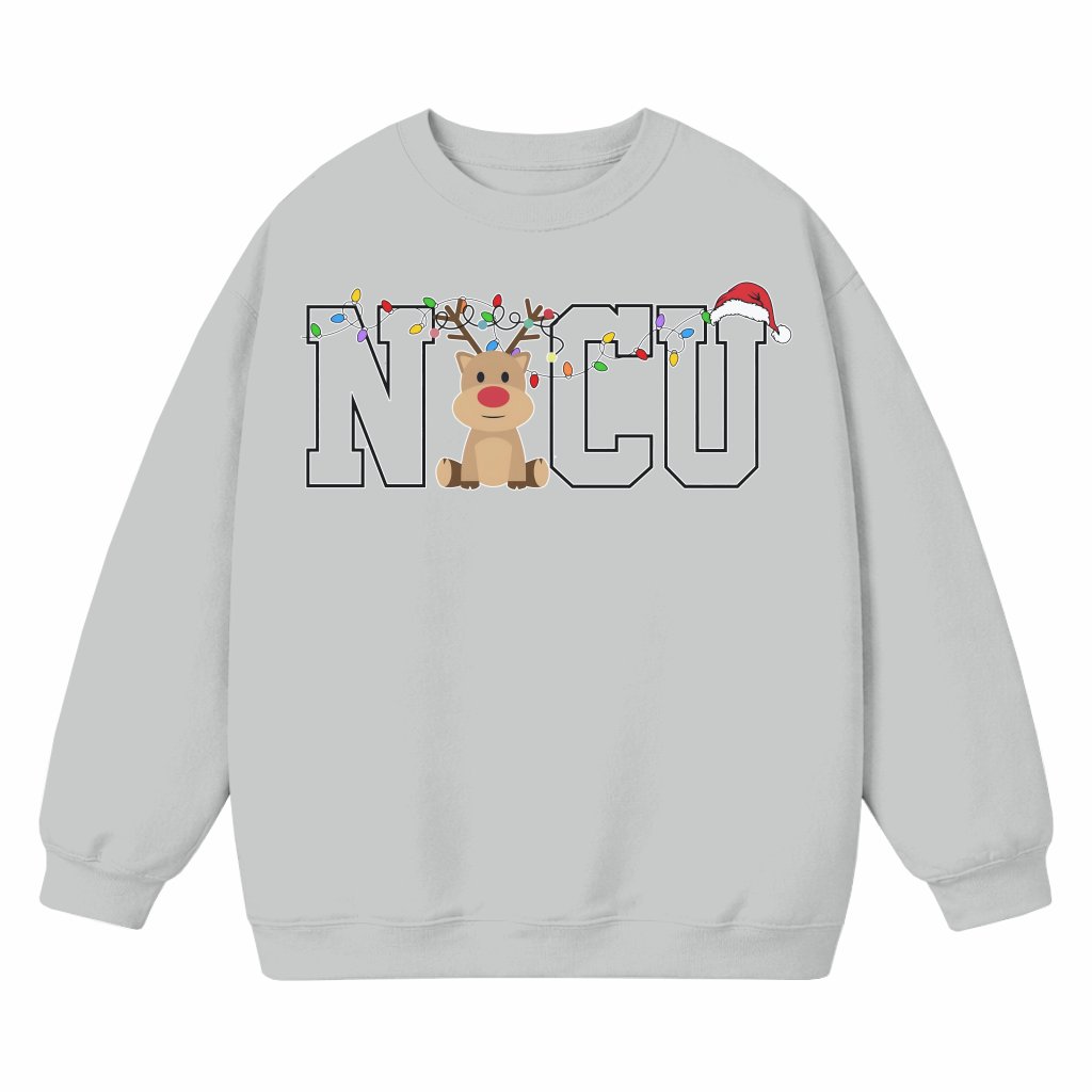 NICU Nurse Sweatshirt – Christmas Gift for NICU Nurses Cozy Festive - front view