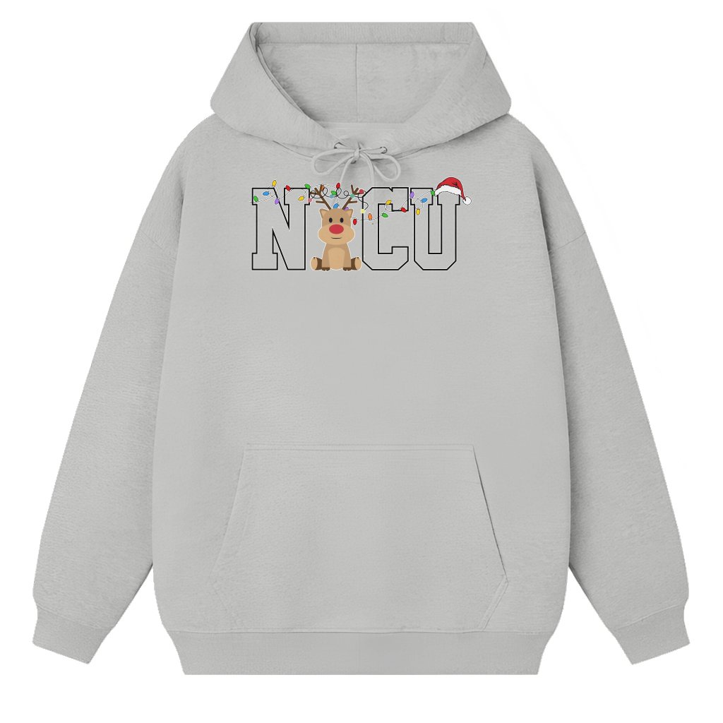 NICU Nurse Reindeer Hoodie – Christmas Gift for Nurses Cute - front view