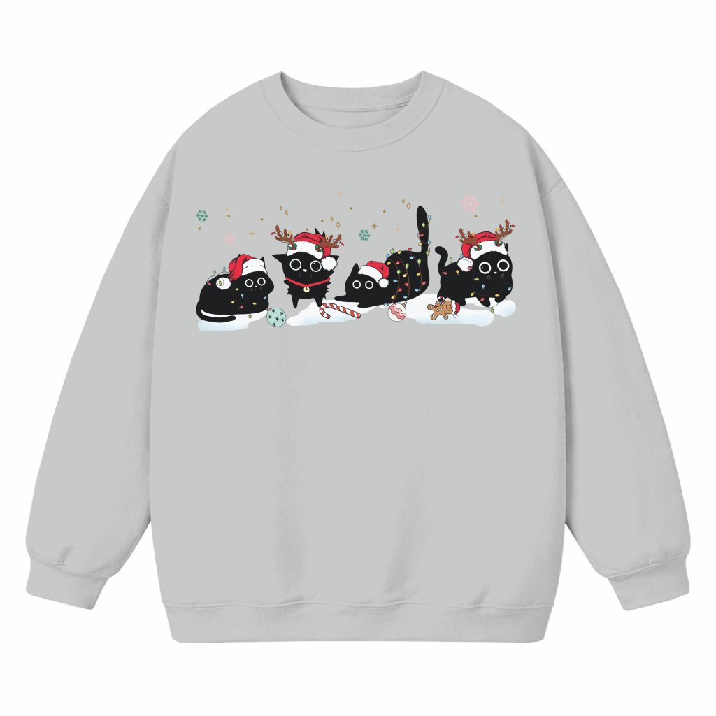Funny Meowy Sweatshirt – Christmas Gift for Cat Lover - front view