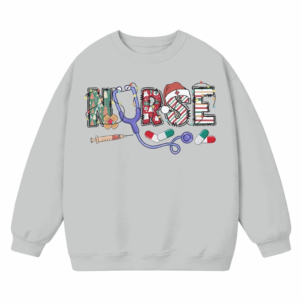 Nurse Christmas Sweatshirt – Gift for Nurses Cute Holiday - front view