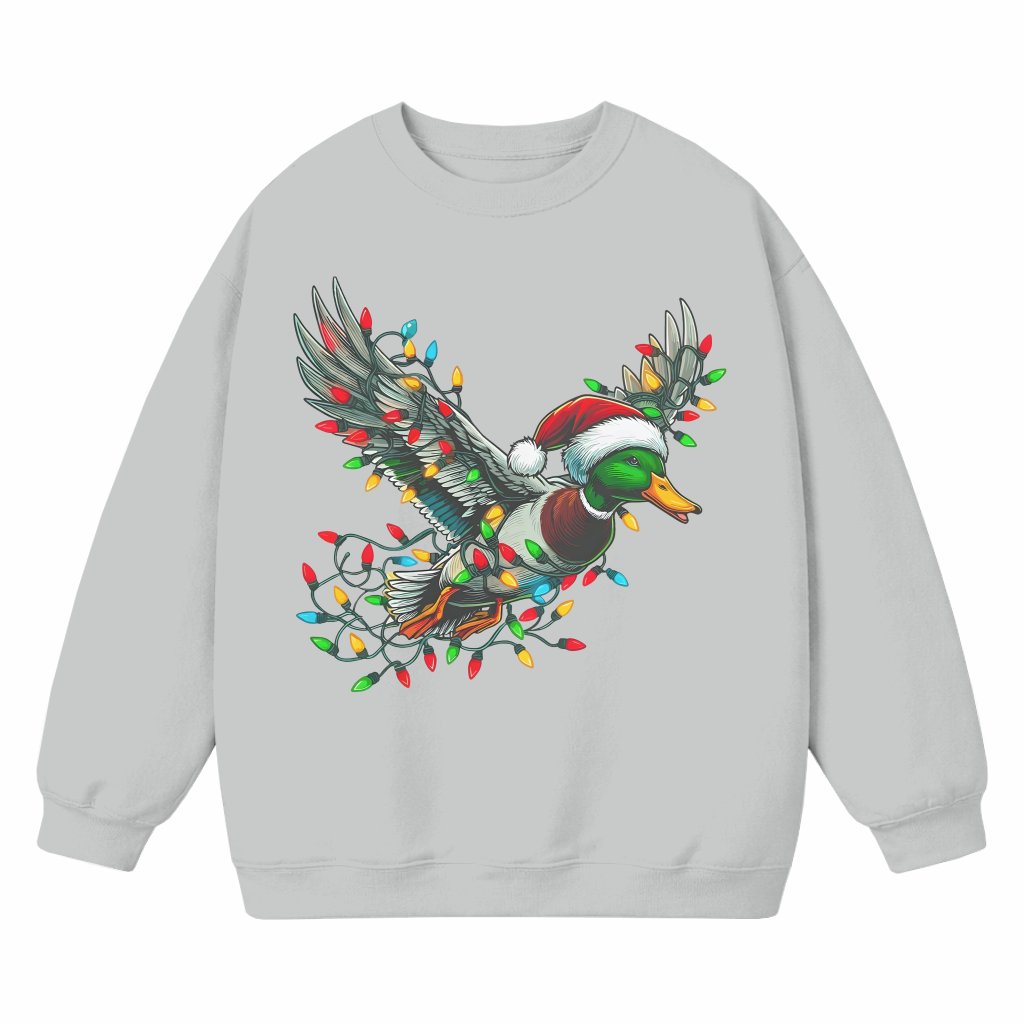 Sweatshirt Christmas Mallard Duck Hunting – Funny Gift for Hunter Santa Hat - front view