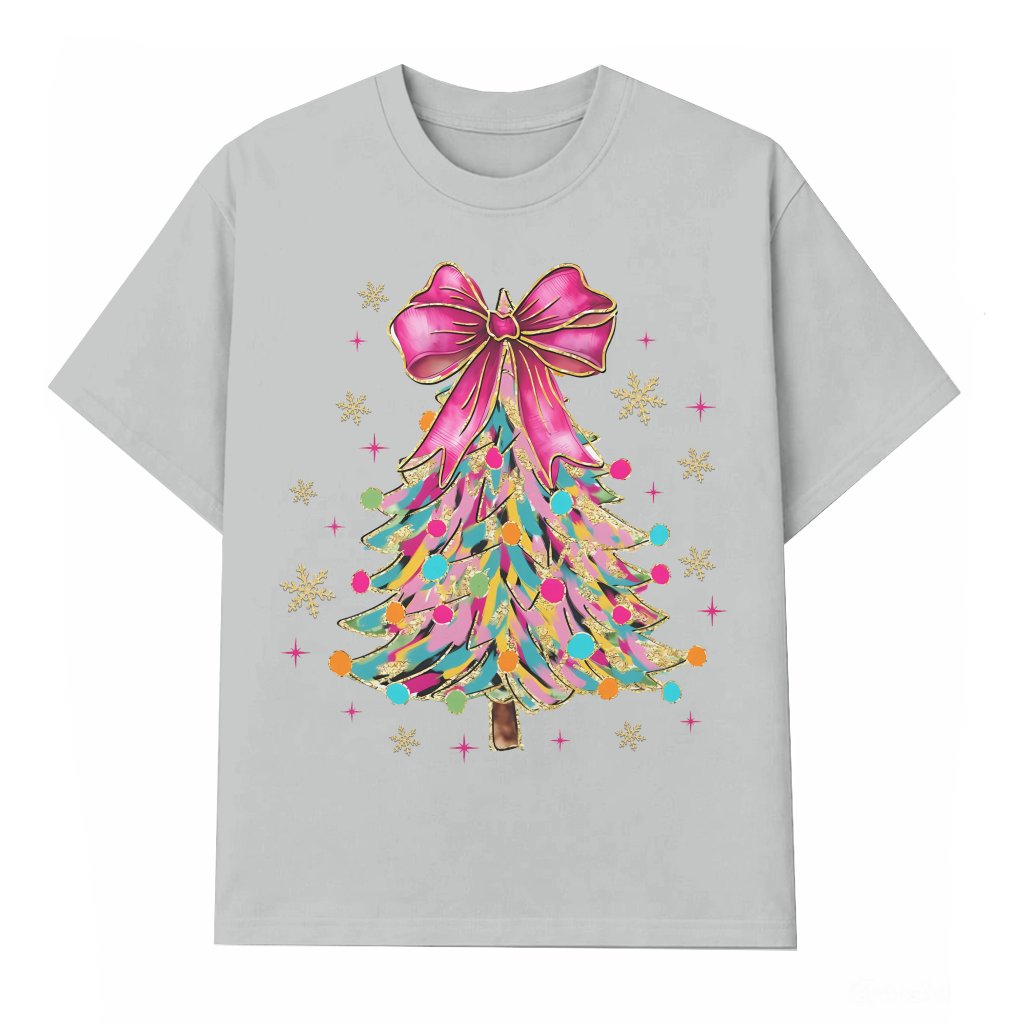 Coquette Glitter Ornament T-shirt – Christmas Gift for Women - front view