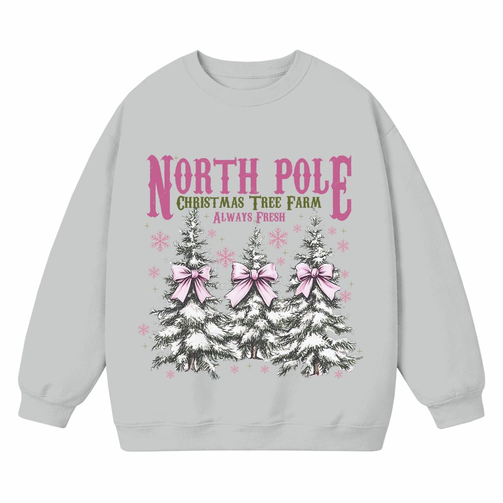 North Pole Christmas Tree Farm Sweatshirt – Christmas Gift Vintage - front view