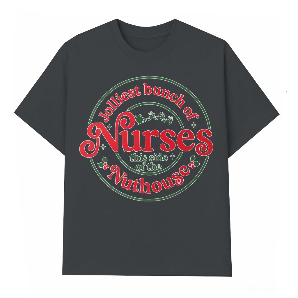 Jolliest Bunch Nurse Life T-shirt – Funny Christmas Gift for Nurses - front view