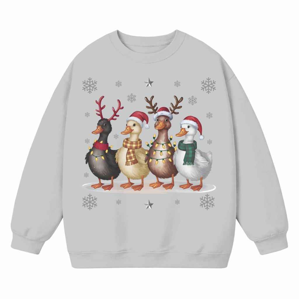 Funny Ducks Sweatshirt – Christmas Gift for Animal Lover Family - front view
