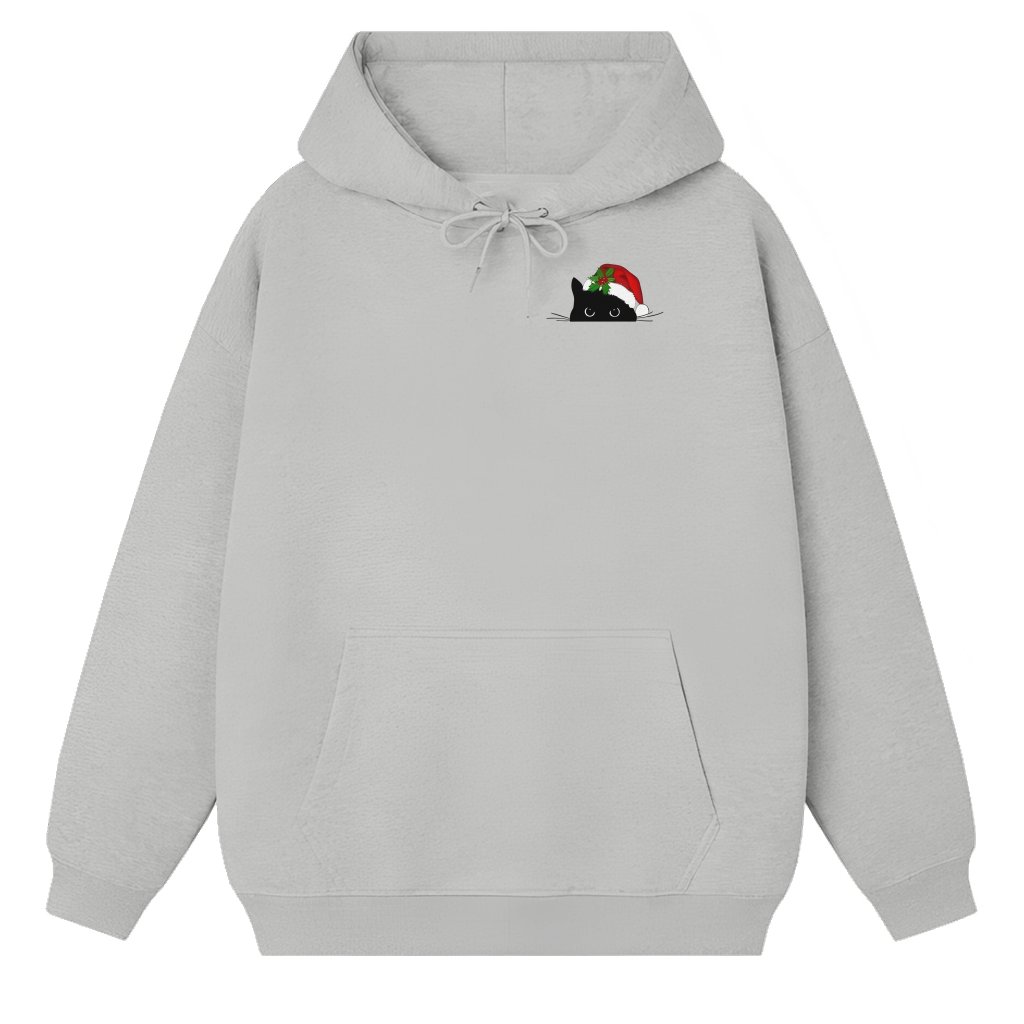 Cute Cat Santa Hoodie – Christmas Gift for Cat Mom - front view