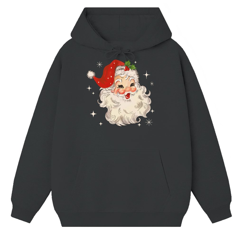 Santa Claus Hoodie – Christmas Gift Vintage Retro - front view