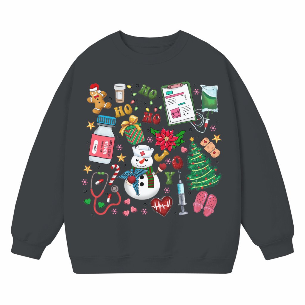 Funny Nurse Sweatshirt – Christmas Gift for Nurse Festive Cute - front view