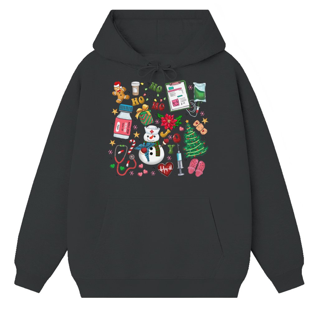 Funny Nurse Hoodie – Festive Christmas Gift for Nurses - front view