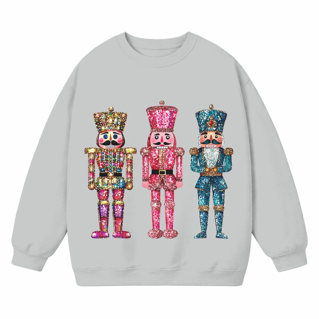Whimsical Pink Nutcracker Sweatshirt – Christmas Gift Retro - front view