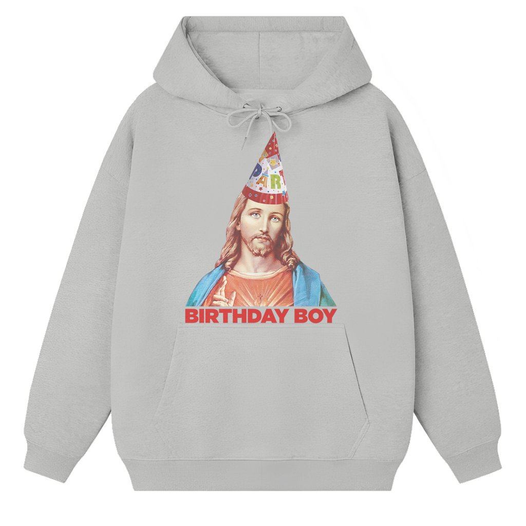 Funny Jesus Birthday Boy Hoodie – Christmas Gift for Him Cute - front view